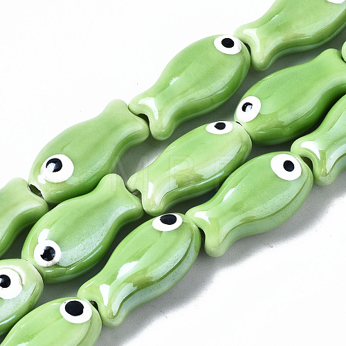 Handmade Porcelain Ceramic Beads Strands PORC-T006-03E-1