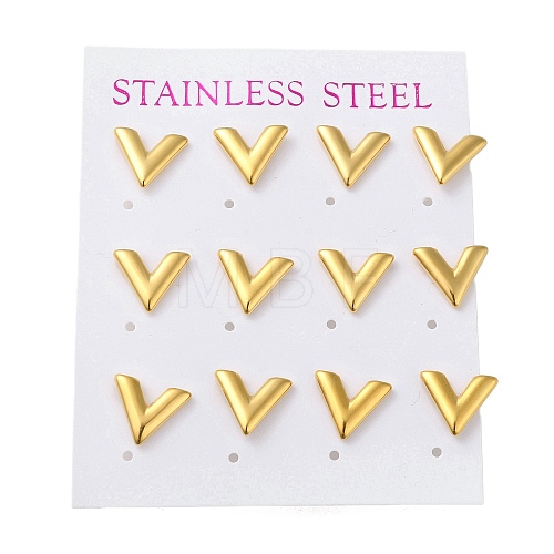 PVD Vacuum Plating 304 Stainless Steel Stud Earring EJEW-C099-03G-1