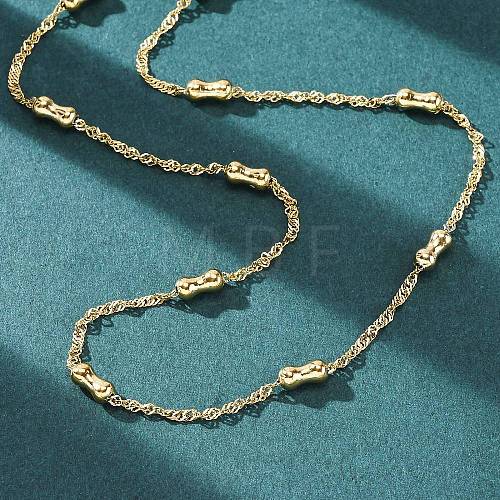 304 Stainless Steel Bone Rope Chain Necklaces NJEW-C073-05G-1