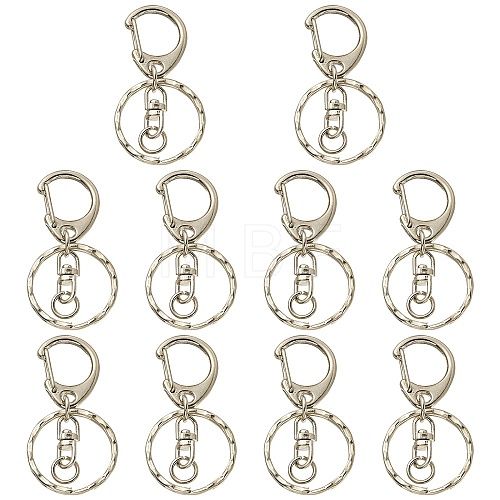 10Pcs Alloy Keychain Clasp Findings PALLOY-YW026-02-1