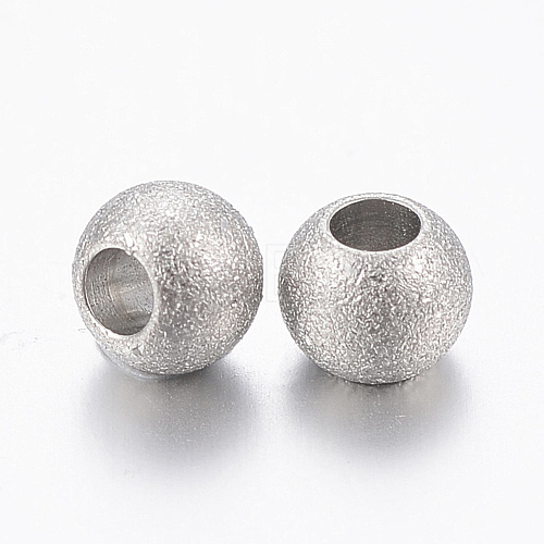 Tarnish Resistant 304 Stainless Steel Textured Beads STAS-K181-06-01P-1