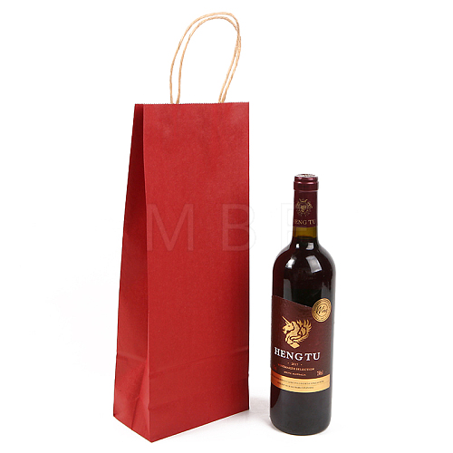 Rectangle Solid Color Kraft Paper Gift Bags PAAG-PW0001-106C-1