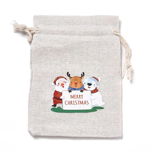 Christmas Cotton Cloth Storage Pouches X-ABAG-M004-02J-1