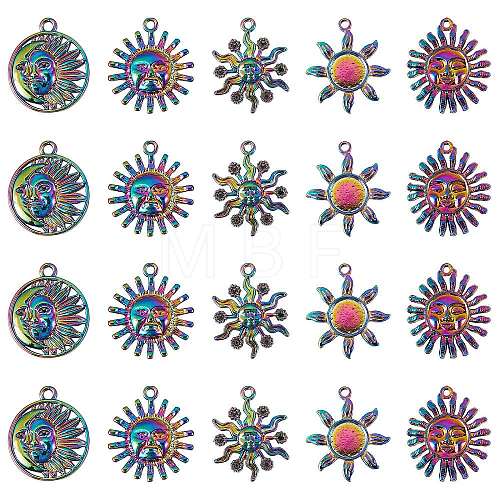 20Pcs 20 Style Rainbow Color Alloy Charm & Pendant JX111A-1