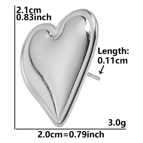 Stylish 304 Stainless Steel Heart Stud Earrings for Women IH1399-1-1