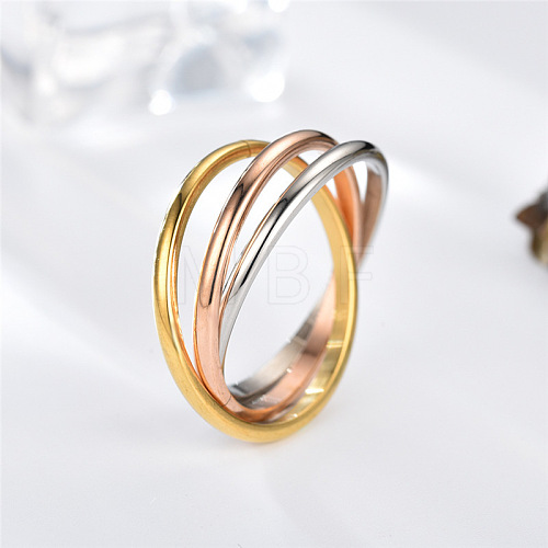 Titanium Steel Trinity Interlocking Finger Rings FS-WG6D755-02-1