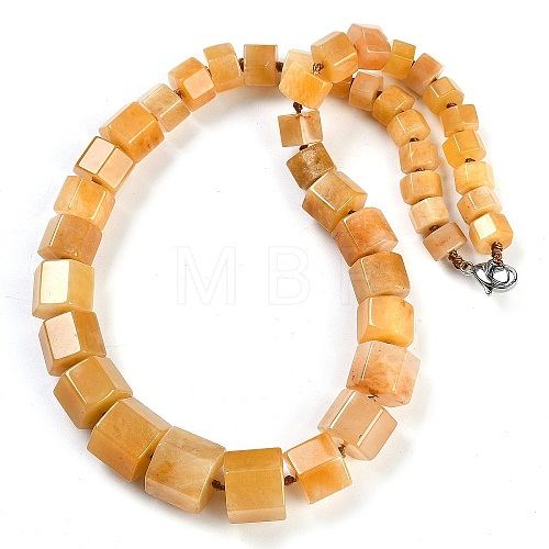 Natural Topaz Jade Hexagon Prism Graduated Beaded Necklaces for Women Men NJEW-K388-03L-1