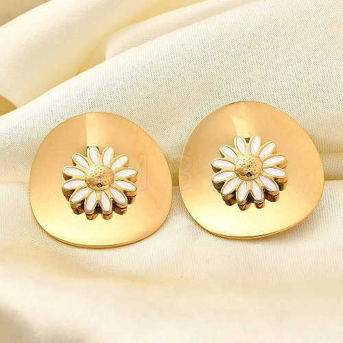 304 Stainless Steel Stud Earrings EJEW-H146-02G-1