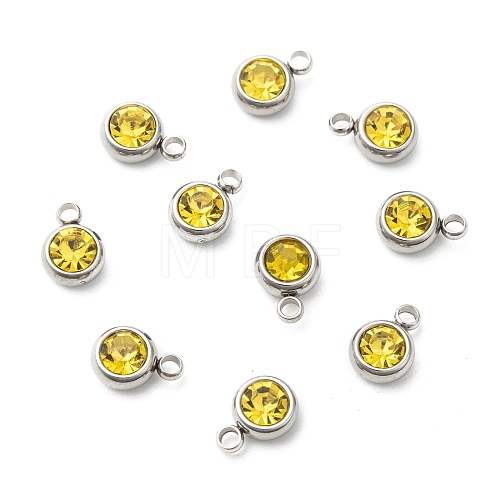 201 Stainless Steel Rhinestone Charms STAS-S068-11-1