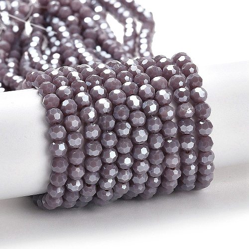 Electroplate Opaque Glass Beads Strands EGLA-A035-P4mm-A11-1