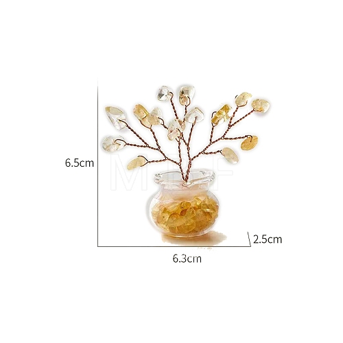 Natural Yellow Quartz Chips Tree of Life Decorations PW-WG59C48-03-1