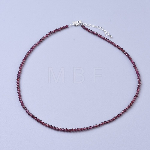 Natural Garnet Beaded Necklaces NJEW-K114-B-A04-1