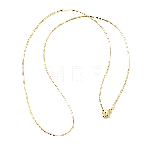 1mm Rack Plating Brass Square Snake Chain Necklaces for Women Men MAK-L044-18G-1