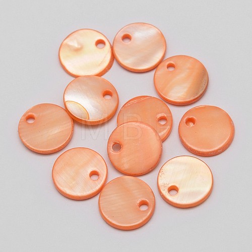 Dyed Shell Flat Round Pendant SHEL-P003-08D-1