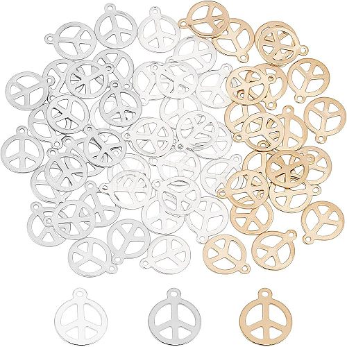 Unicraftale 60Pcs 3 Colors 304 Stainless Steel Pendants STAS-UN0028-38-1