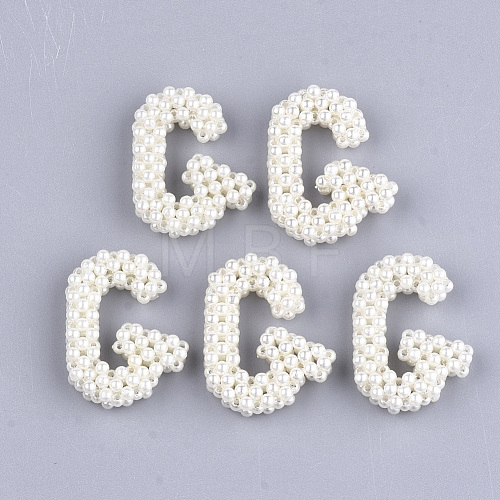 Handmade ABS Plastic Imitation Pearl Woven Beads FIND-T039-18-G-1