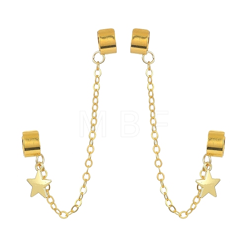 Brass Cuff Earrings EJEW-JE05407-02-1