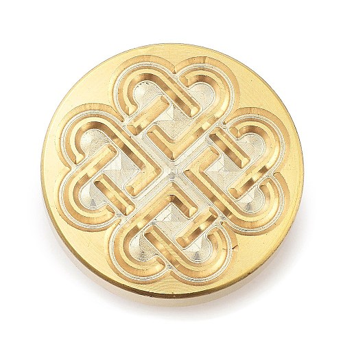 Golden Tone Wax Seal Brass Stamp Heads STAM-P002-01G-09-1