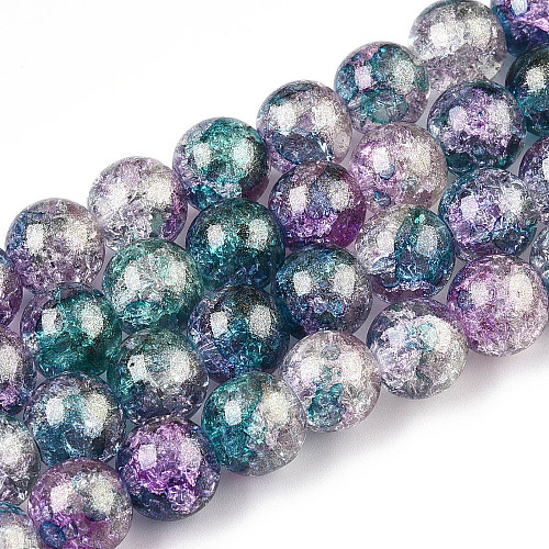 Baking Painted Crackle Glass Bead Strands X-DGLA-R053-05M-A-1