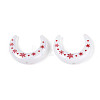 Christmas UV Plating Printed Opaque Acrylic Beads MACR-N018-07A-2