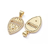 Brass Micro Pave Cubic Zirconia Pendants ZIRC-G163-17G-2