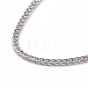 Rhodium Plated 925 Sterling Silver Wheat Chains Necklace for Women STER-I021-02C-P-3