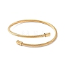 PVD Vacuum Plating 304 Stainless Steel Open Cuff Bangle with Oval Beaded X1-BJEW-C031-01G-3