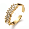 Rack Plating Brass Open Cuff Rings with Cubic Zirconia KK-D026-37G-1