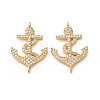Brass Micro Pave Clear Cubic Zirconia Connector Charms CU-CBA4579-17G-1