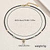 Vintage Stainless Steel Pave Synthetic Turquoise Heart Pendant Glass Faceted Round Beaded Necklaces for Women UN1640-3