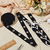 AHADERMAKER 5 Yards Cotton Ribbons with Eyelet Rings OCOR-GA0001-77B-4