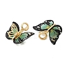 Brass Micro Pave Cubic Zirconia with Acrylic Pendants AC-CJC23E2-01G-03-RS-2