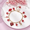 Valentine's Day Alloy Enamel & Resin Charm Bracelet BJEW-JB09565-01-2