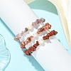 3Pcs 3 Styles Natural Mixed Gemstone Chip & Cultured Freshwater Pearl Beaded Stretch Bracelets Set for Women BJEW-JB13762-07-2