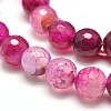 Dyed Natural Agate Faceted Round Beads Strands G-E267-22-2