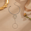 304 Stainless Steel Link Ring Bracelets for Women FS-WGFF536-02-1