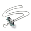 Alloy Enamel Dragon Pendant Necklaces NJEW-V005-01AS-01-2