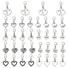 36Pcs 9 Styles Alloy Heart Pendant Decorations HJEW-GO00260-1