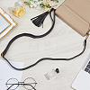 1Pc Black PU Imitation Leather Adjustable Bag Straps PURS-CL0001-53-4