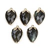 Natural Labradorite Faceted Pendants G-M431-06G-12-1