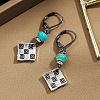 Alloy Rhombus Leverback Earrings for Women WGCA4A6-01-3