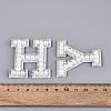 26Pcs ABS Plastic Imitation Pearl & Rhinestone & Cloth Letter Cabochons PATC-T001-01B-6