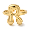 Initials Brass Open Cuff Ring for Women RJEW-N046-02R-G-2