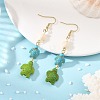 Dyed Tortoise Synthetic Turquoise Dangle Earrings EJEW-JE07362-03-1