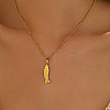 Summer Bach 304 Stainless Steel Fish Pendant Satellite Chain Necklaces for Women NJEW-F373-02G-1