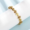 304 Stainless Steel Flat Round & Knot Link Chain Bracelets for Women BJEW-F536-08G-4