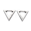 Tarnish Resistant 304 Stainless Steel Triangle Huggie Hoop Earrings STAS-H156-02A-P-2