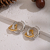 Two Tone Heart Stainless Steel Hoop Earrings YB7008-2-1