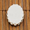Brass Cabochon Settings and Oval Transparent Clear Glass Cabochons for DIY Jewelry Making KK-MSMC015-14S-RS-3