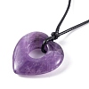 Natural Amethyst Pendant Necklaces NJEW-K268-01B-3